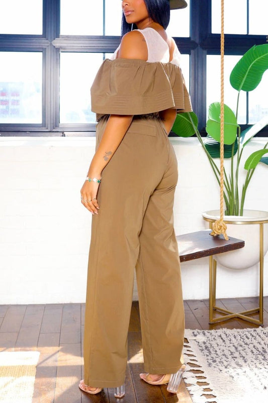 Off Shoulder Utility Jumper