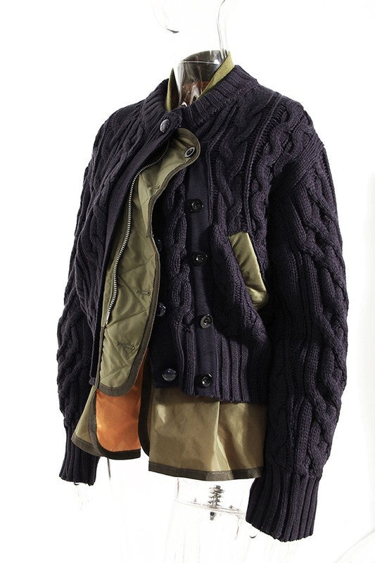 2 Way Cardigan Bomber Jacket